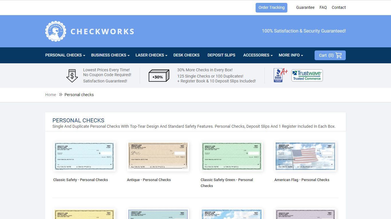 Order Personal Checks | Limited Free Shipping | Checkworks